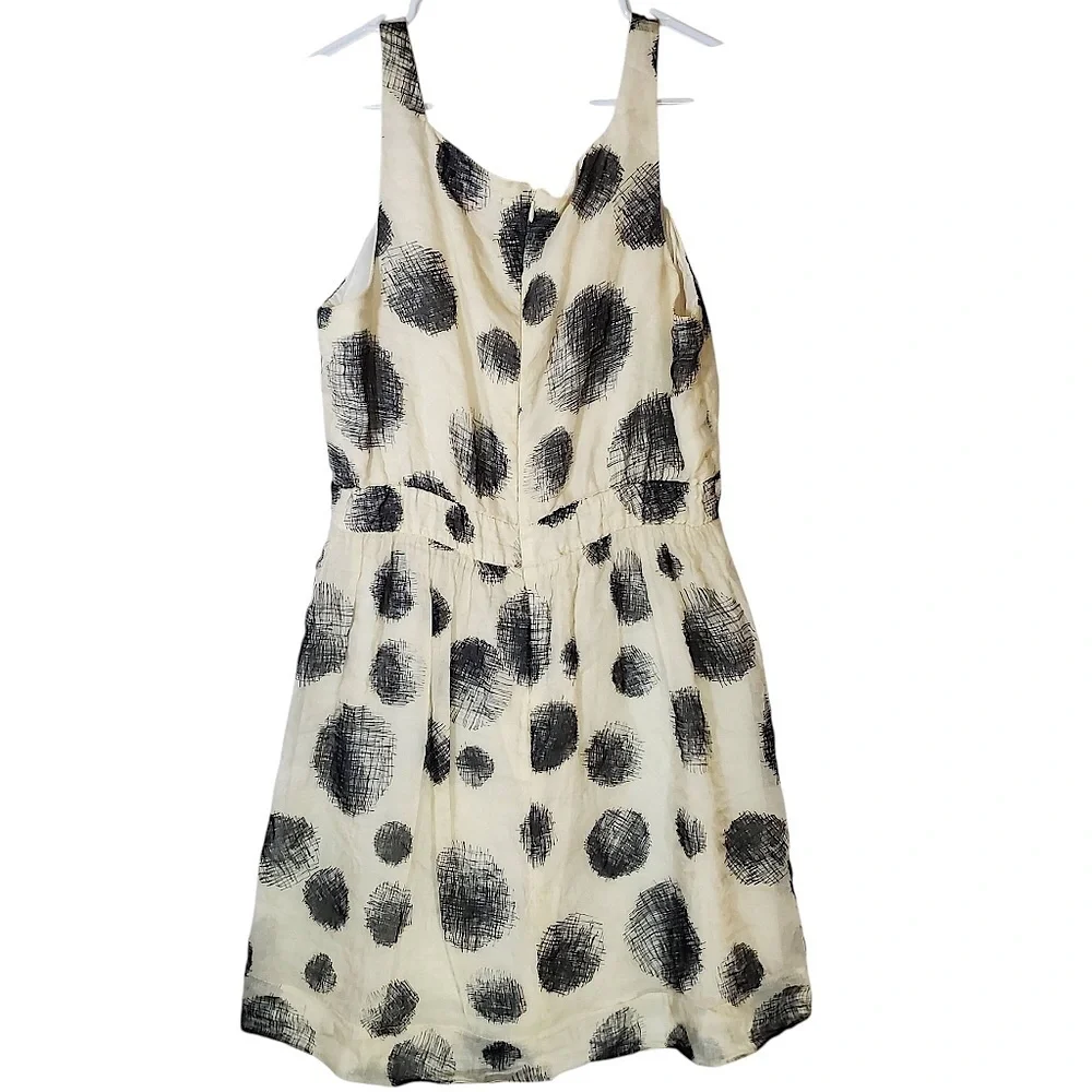 2421 * Betsey Johnson Polka Dot Sleeveless Mini Dress Black Ivory Size 10